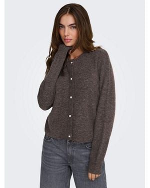 Jdy Strickjacke Lumi Life L/S Button Cardiga Knt Noos Materialmix, Knit Fit - Braun
