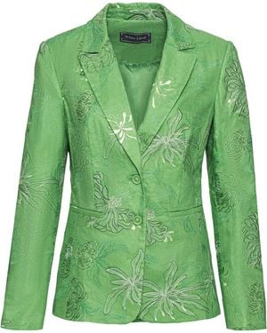 White Label Jackenblazer Blazer mit floralem Allover-Stick - Grün