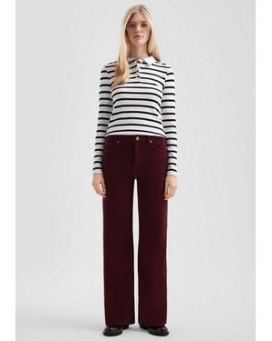 QS Chinos Hose Cordhose Mit Weitem Bein - Rot
