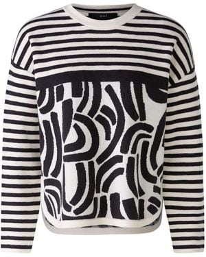 Ouí Rundhalspullover Pullover Viskosemischung - Schwarz