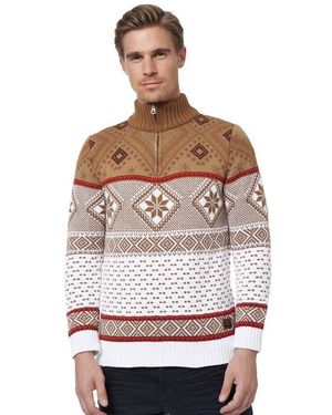Rusty Neal Strickpullover Mit Winterlichem Muster - Grau