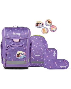 ergobag Schulranzen-Set CUBO LIGHT PonyBäradies - Lila