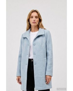 BARBARA LEBEK Wolljacke Wintermantel Oder Damenmantel Mit Innentasche - Blau