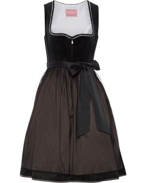 Krüger Madl Samt Midi-Dirndl Cannolo - Schwarz