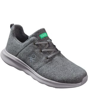 Benetton Merino-Wolle Sneaker Atmungsaktiv Und Temperaturregulierend - Grau