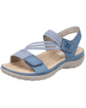 Rieker Riemchensandale Sommerschuh, Sandalette, Keilabsatz, Mit Gummizügen - Blau