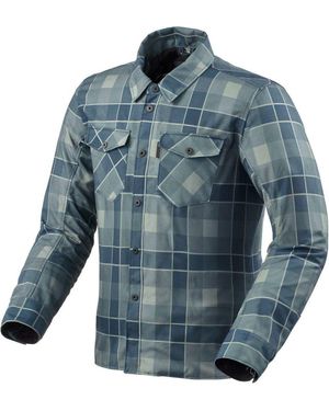 Revit Motorradjacke Bison 2 H2O Motorrad Hemd Wasserdicht protektoren reißverschluss wasserdichte - Blau