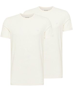 Mustang T-Shirt ALLEN 2er PACK (1-tlg) mit Rundhalsausschnitt - Weiß