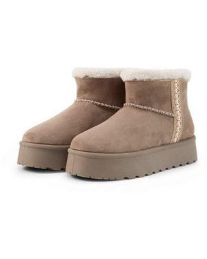Tom Tailor Shoes Licence Winterboots Schneestiefeletten Mit Stickerei - Braun