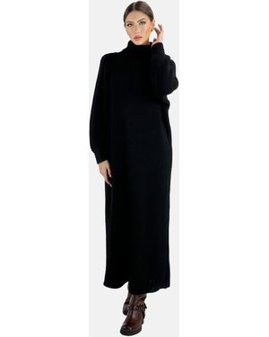 Elara Midikleid Strickkleid (1-tlg) - Schwarz