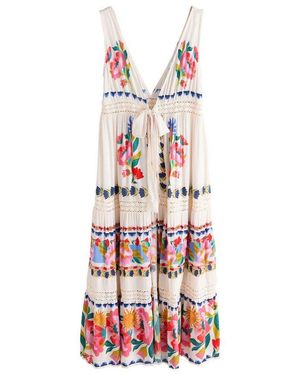 Next Strandkleid Maxi-Cover-Up Mit Bindedetail Vorne (1-Tlg) - Rot
