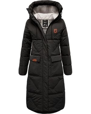 REPUBLIX Winterjacke Wren Damen Gefütterte Dicke Winter Jacke Mantel Parka Mit Kapuze - Schwarz