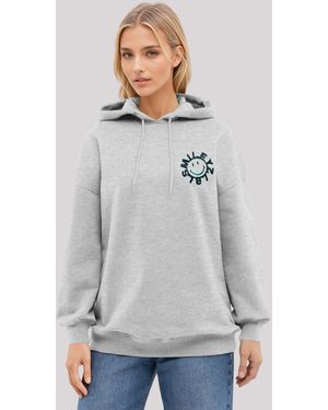 F4NT4STIC Kapuzenpullover Smiley Future Forecast Premium Qualität - Grau