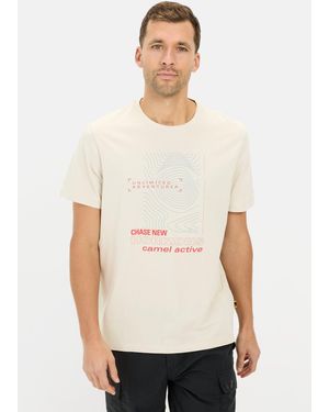 Camel Active Print-Shirt aus Organic Cotton - Weiß
