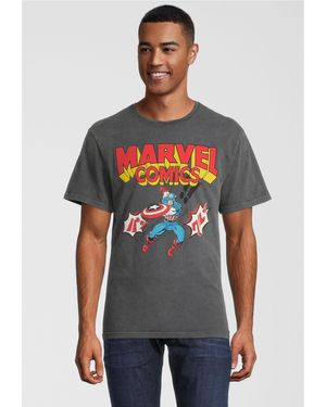 Re:Covered T-Shirt Marvel Comics Japan (1-tlg) mit coolem Captain America-Print - Grau