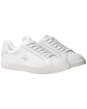 Calvin Klein Low Prof Cupsole Lth Sneaker Schnürschuh, Halbschuh Mit Schaftrandpolsterung - Weiß