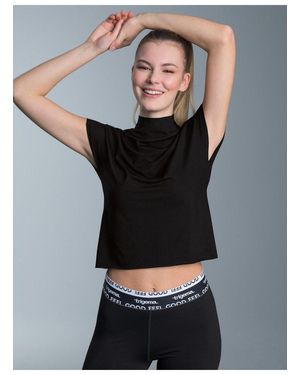 Trigema T- Turtleneck Shirt (1-tlg) - Schwarz