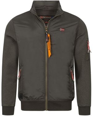 GEOGRAPHICAL NORWAY Steppjacke Übergangsjacke Frühlingsjacke Blouson Strick Fleecejacke MIX - Grau