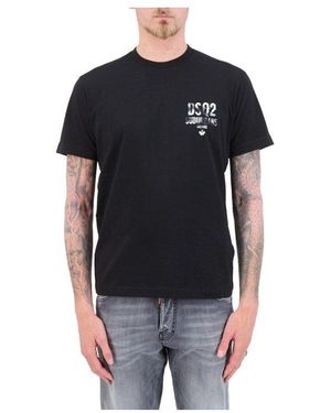 DSquared² Print- ICON Logo T-Shirt Schwarz