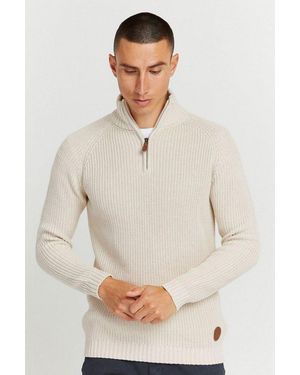 Solid Troyer Sdxenox Strickpulli Mit Stehkragen - Grau