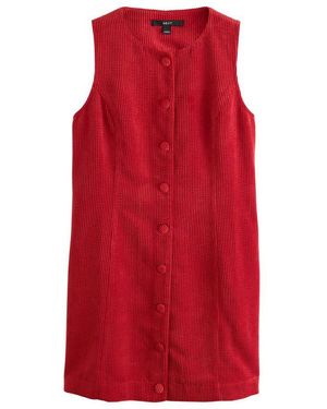 Next Cordkleid Durchgeknöpftes Cord-Minikleid (1-Tlg) - Rot