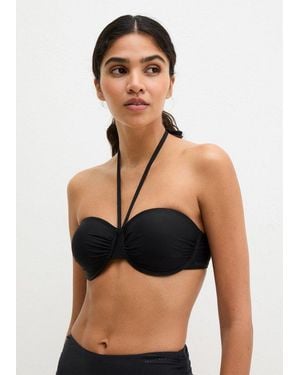 Marc O' Polo Bandeau-Bikini-Top Abstract Floral Aop - Schwarz