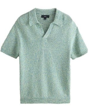 Next Poloshirt Gestricktes Regular Fit Boucle-Poloshirt (1-Tlg) - Grün