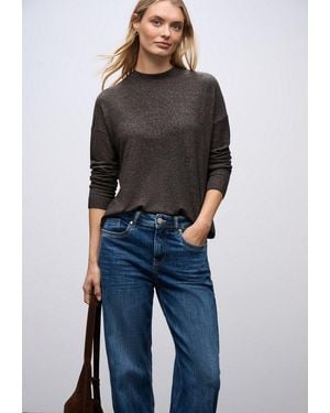 Street One Langarmshirt Mit Tunnelzug Am Saum - Schwarz