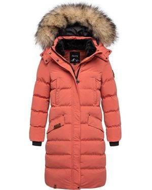 REPUBLIX Winterjacke Juniper Damen Gefütterte Dicke Glanz Winter Jacke Mantel Parka Mit Kapuze - Rot
