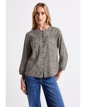 Street One Shirtbluse im soften Baumwoll-Mix - Grau