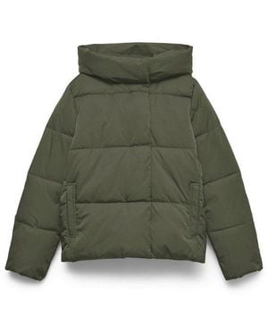 Vero Moda Steppjacke Vmstella Short Jacket Noos Polyester-Steppqualität, Verdeckter Reißverschluss, Kapuze - Grün