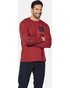Jan Vanderstorm Langarmshirt WINHOLM mit großem Ärmelprint - Rot