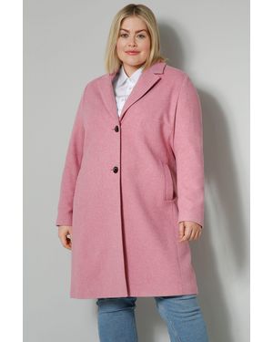 Sara Lindholm Wintermantel Mantel Classic Fit Revers Langarm - Pink