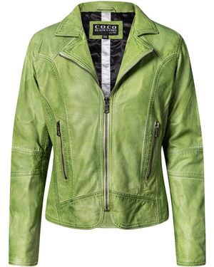 C.B.L. Lederjacke MQ-44859 mit reißverschlusstaschen - Grün