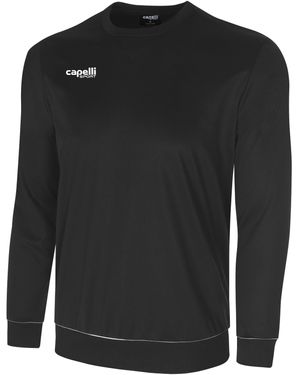 Capelli Sport Langarmshirt mit rundem Halsausschnitt - Schwarz