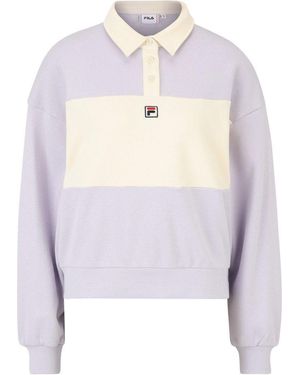Fila Longsleeve Langogne Oversized Cropped Polo Sweat - Weiß