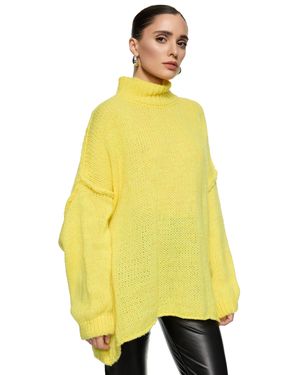Worldclassca Longpullover Oversize Strickpulllover) - Gelb