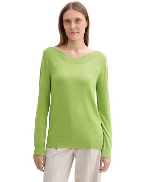 Tom Tailor Longpullover mit Rippbündchen - Grün
