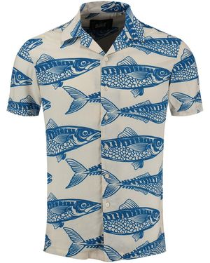 Key Largo Kurzarmhemd MSH KLSARDINES /2 patterned (1-tlg) - Blau