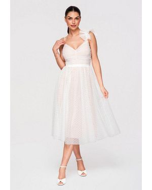 Ombre Abendkleid Damen Cocktailkleid Mit V-Ausschnitt Elegant (Kein Set, 1-Tlg) - Weiß
