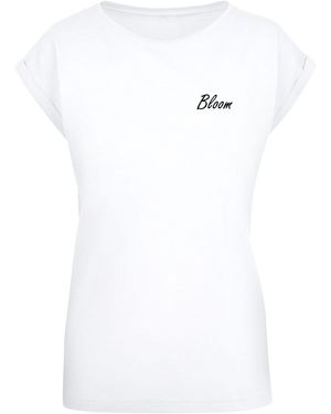 Merchcode T-Shirt Ladies Flowers Bloom Extended Shoulder Tee (1-tlg) - Weiß