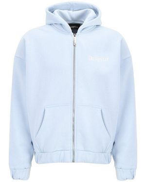 Dropsize Sweatjacke Herren Super Heavy Oversize Blank Zip Hoodie - Blau