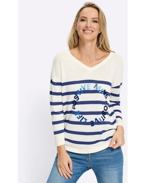 heine Strickpullover Pullover 3/4-Arm Feinstrick - Weiß