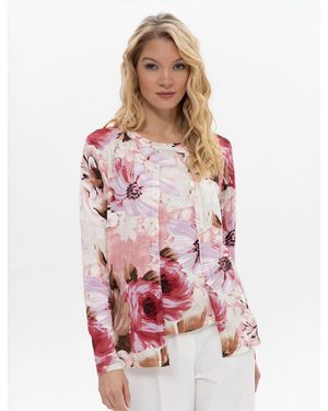 Passioni Cardigan Twinset mit Blumenprint - Pink