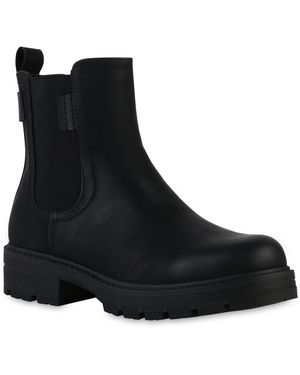 VAN HILL 21620438 KY KA25-6 Black 38 Stiefelette Klassische Stiefeletten Profil-Sohle Plateau Vorne - Schwarz