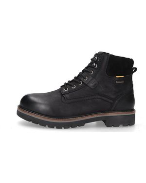 Camel Active Boots Tumbled Leather Schnürboots - Schwarz