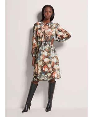 Madeleine Maxikleid Kleid mit Unikat-Print - Natur