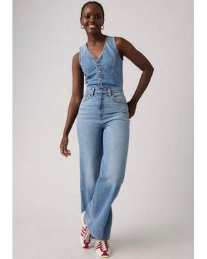 Levi's Overall Dnm Vest Widelg Jumpsuit Figurbetonende Passform Mit Weiter Beinform - Blau