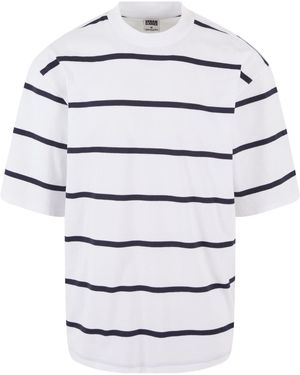 Urban Classics T-Shirt Oversized Sleeve Modern Stripe Tee (1-tlg) - Grau