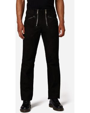 RICANO Lederhose RT-105 Leder Zimmermannshose mit Straight Leg Cut - Schwarz